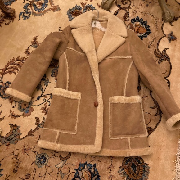 Tan Shearling  Jacket - Picture 1 of 5